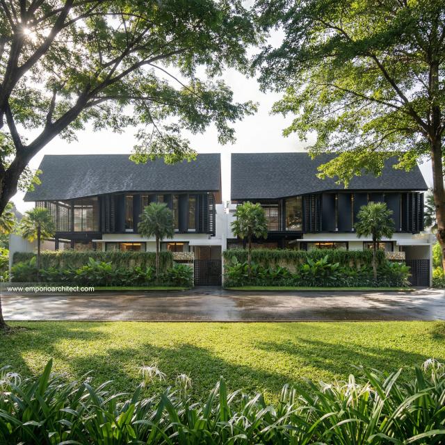 Desain Tampak Depan 4 Villa Modern 2 Lantai Bapak GLN di Badung, Bali