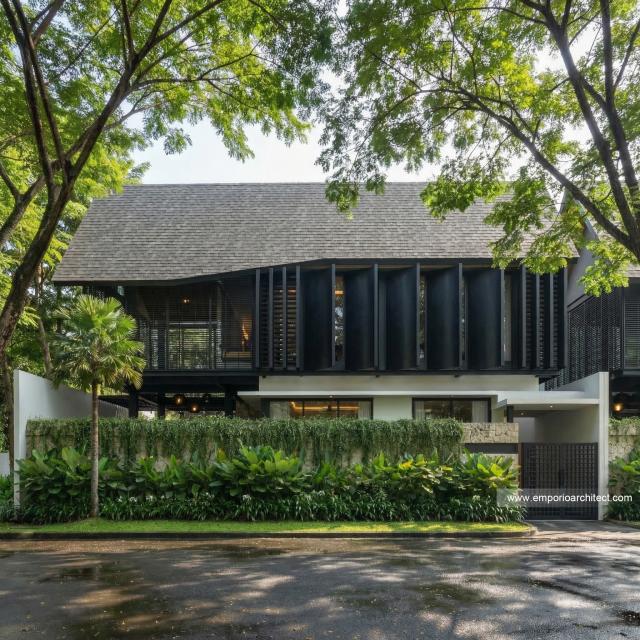 Desain Tampak Depan 2 Villa Modern 2 Lantai Bapak GLN di Badung, Bali