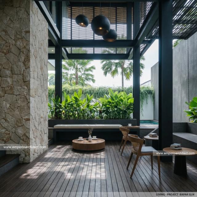 Desain Ruang Keluarga Villa Modern 2 Lantai Bapak GLN di Badung, Bali
