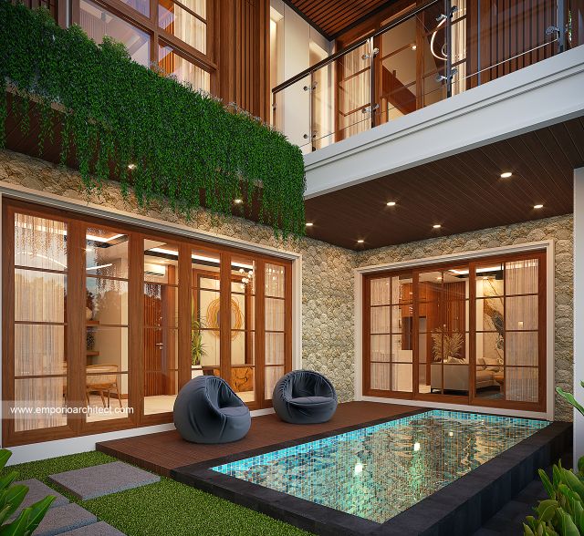 Desain Tampak Detail Depan Komplek Villa milik SwissBel Group (Type 1) di Kendari, Sulawesi Tenggara