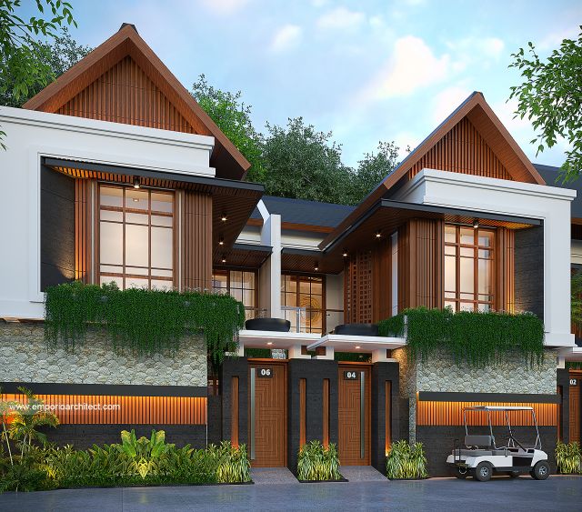 Desain Tampak Depan Komplek Villa milik SwissBel Group (Type 2) di Kendari, Sulawesi Tenggara