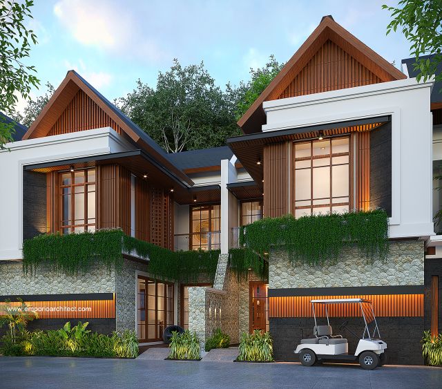 Desain Tampak Depan Komplek Villa milik SwissBel Group (Type 2) di Kendari, Sulawesi Tenggara