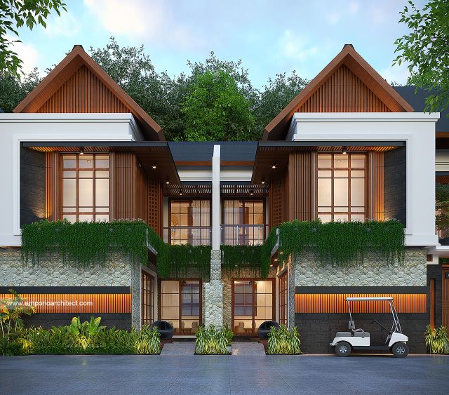 Desain Tampak Depan Komplek Villa milik SwissBel Group (Type 2) di Kendari, Sulawesi Tenggara