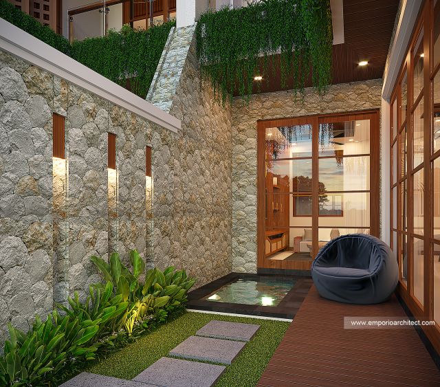 Desain Tampak Detail Depan Komplek Villa milik SwissBel Group (Type 2) di Kendari, Sulawesi Tenggara
