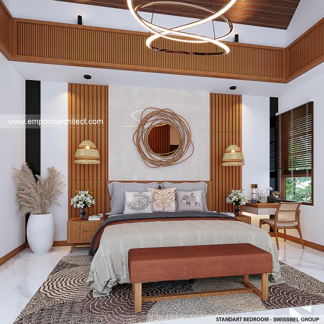 Desain Kamar Tidur Standar Komplek Villa milik SwissBel Group (Type 2) di Kendari, Sulawesi Tenggara