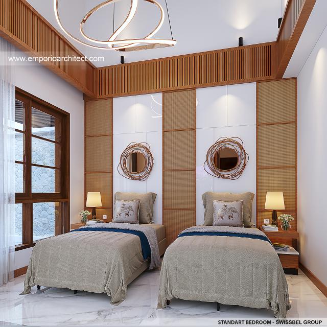 Desain Kamar Tidur Standar Komplek Villa milik SwissBel Group (Type 1) di Kendari, Sulawesi Tenggara