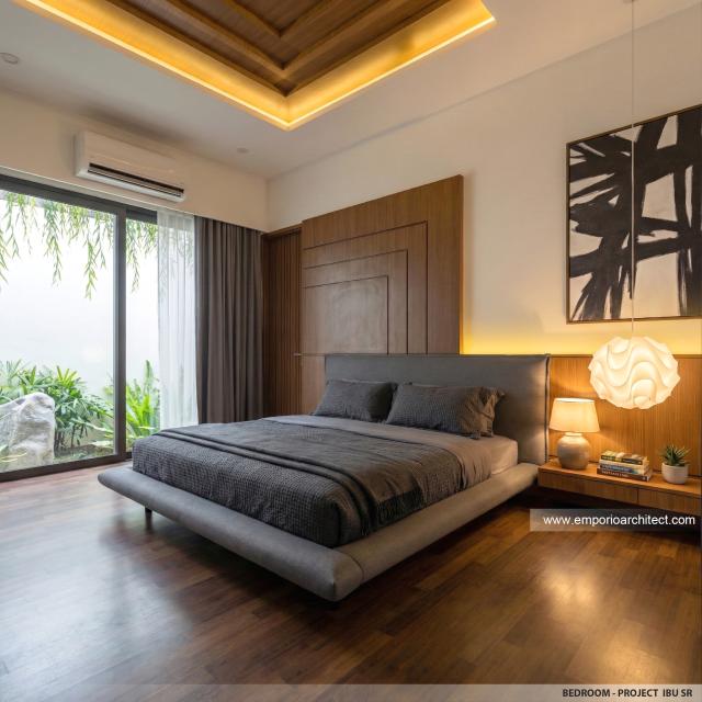 Desain Kamar Tidur Villa Modern 2 Lantai Ibu SR di Sanur, Bali