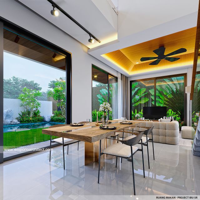 Desain Ruang Makan Villa Modern 2 Lantai Ibu SR di Sanur, Bali