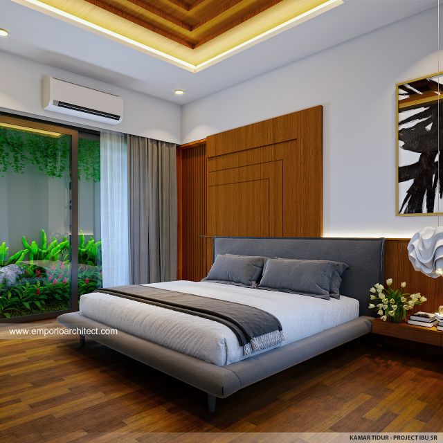 Desain Kamar Tidur Villa Modern 2 Lantai Ibu SR di Sanur, Bali