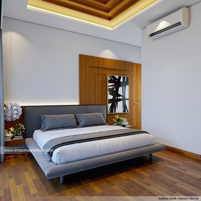 Desain Kamar Tidur Villa Modern 2 Lantai Ibu SR di Sanur, Bali