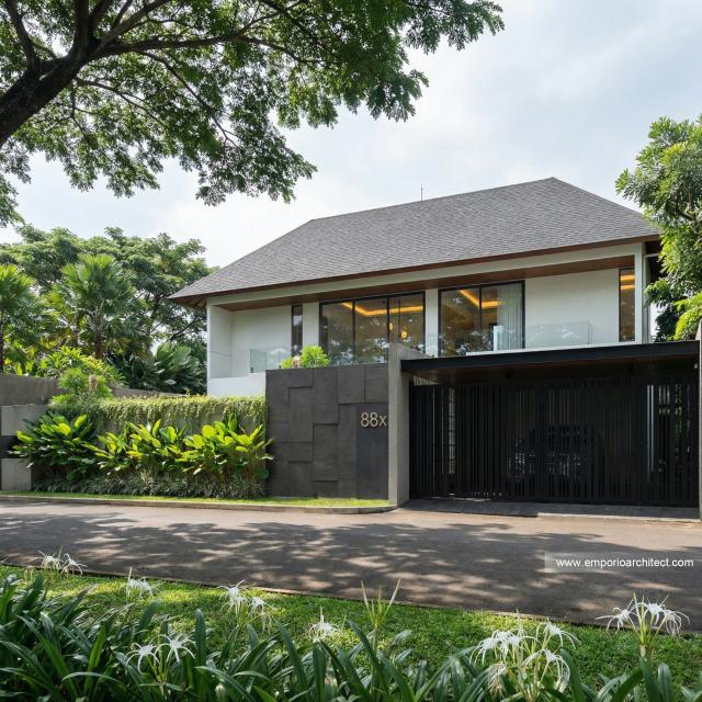 Desain Tampak Depan 3 Villa Modern 2 Lantai Ibu SR di Sanur, Bali