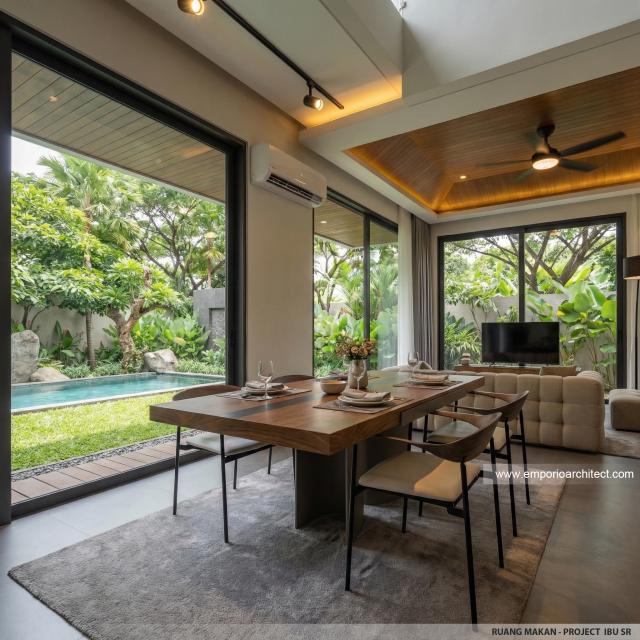 Desain Ruang Makan Villa Modern 2 Lantai Ibu SR di Sanur, Bali