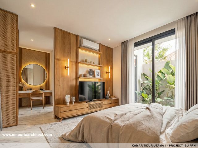Desain Kamar Tidur Utama 1 Villa Modern 2 Lantai Ibu FRN di Nusa Dua, Bali