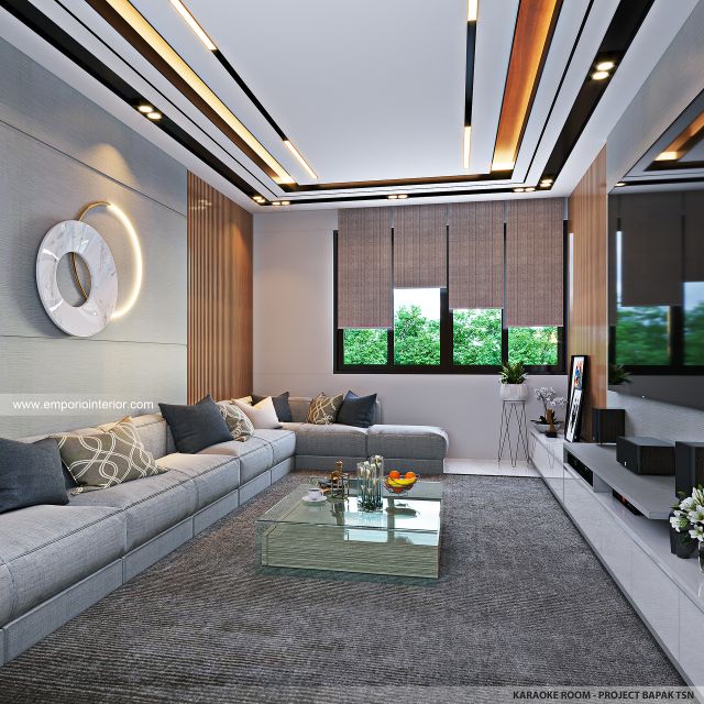 Desain Ruang Karaoke Villa Modern 3 Lantai Bapak TSN di Cisarus, Bogor