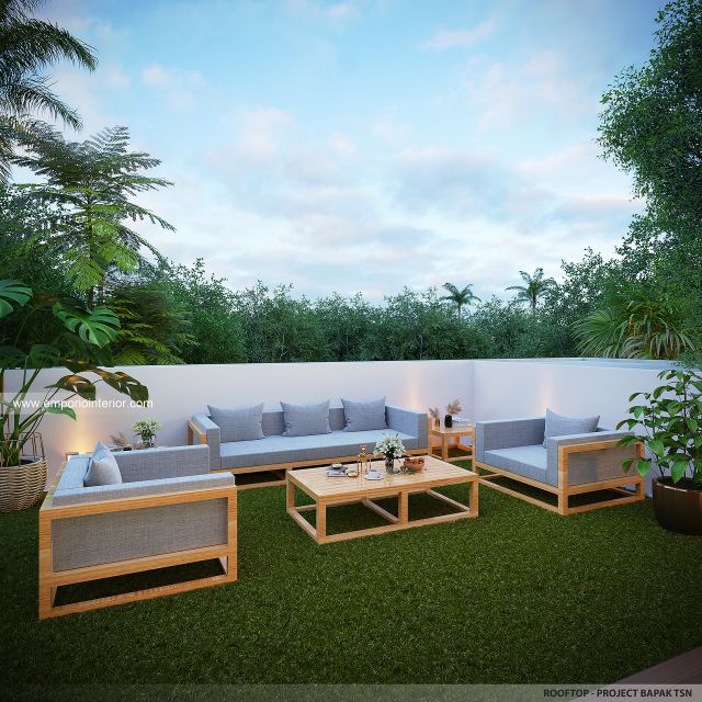 Desain Rooftop Villa Modern 3 Lantai Bapak TSN di Cisarus, Bogor
