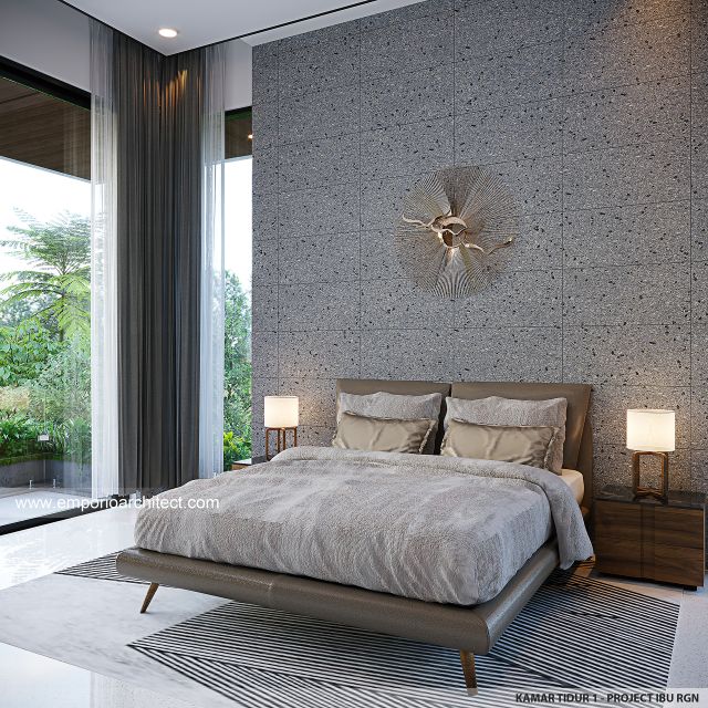 Desain Kamar Tidur 1 Villa Modern 3 Lantai Ibu RGN di Nusa Dua, Badung, Bali