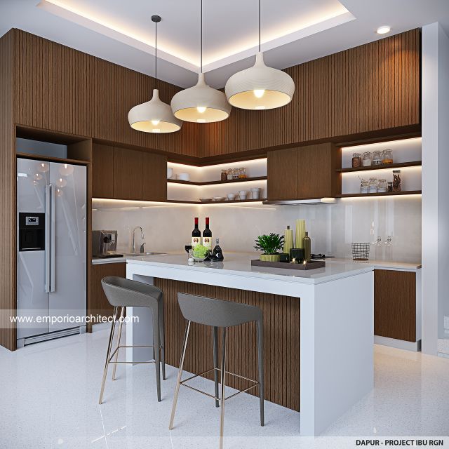 Desain Dapur Villa Modern 3 Lantai Ibu RGN di Nusa Dua, Badung, Bali