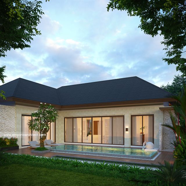 Desain Tampak Belakang Villa Style Villa Bali 1 Lantai Bapak CRS di Jimbaran, Bali