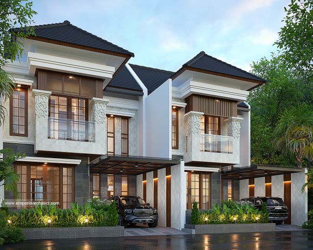 Desain Tampak Depan 3 Villa Style Villa Bali 2 Lantai Bapak ATN di Bali