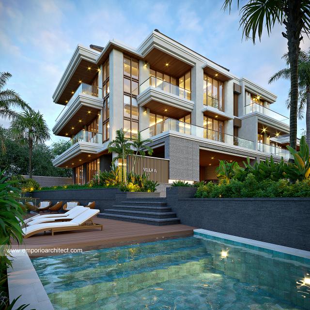 Video Desain Villa Style Villa Bali Modern 3 Lantai Bapak HDR 1476 Type A di  Gianyar, Bali