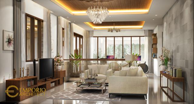 Desain Ruang Keluarga Rumah Villa Bali 2 Lantai Bapak Edy di Kuta, Bali