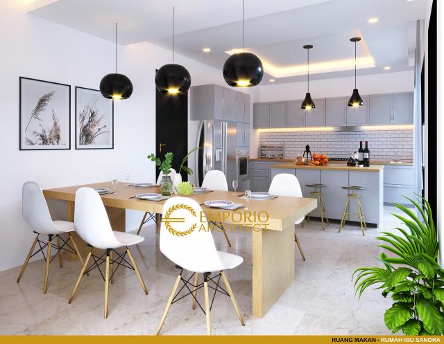 Desain Ruang Makan Rumah Modern 2 Lantai Ibu Sandra di Bekasi