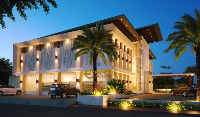 Desain Exterior 2 Hotel Modern 2 Lantai Ar Rayyan di Banjarmasin Kalimantan