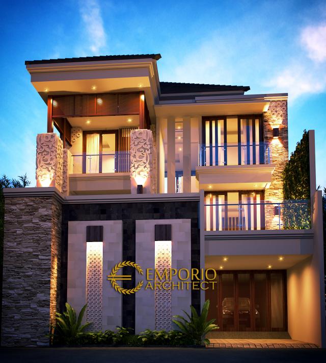 Desain Rumah Villa Bali 3 Lantai Bapak Nursantyo di  Jakarta