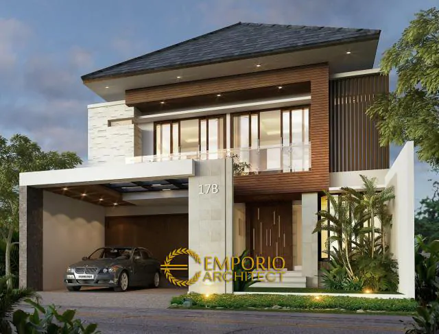 Desain Tampak Depan Rumah Modern 2 Lantai Ibu Ridha di Jakarta