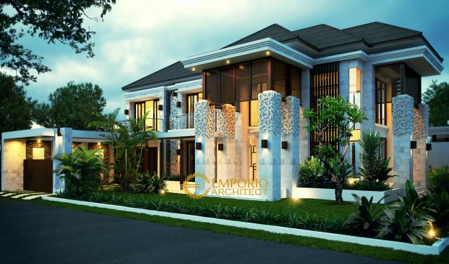 Desain Rumah Villa Bali 2 Lantai Ibu Rina di  Cibubur, Jakarta