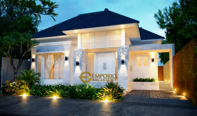 Desain Exterior 1 Rumah Villa Bali 1 Lantai Ibu Silvia di Singaraja, Bali