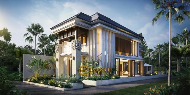 Desain Rumah Hook Villa Bali 2 Lantai Ibu Uum di  Yogyakarta