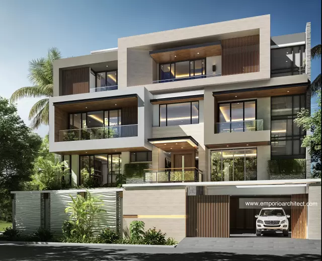 Desain Rumah Modern 4 Lantai Ibu Suwaty di Jakarta
