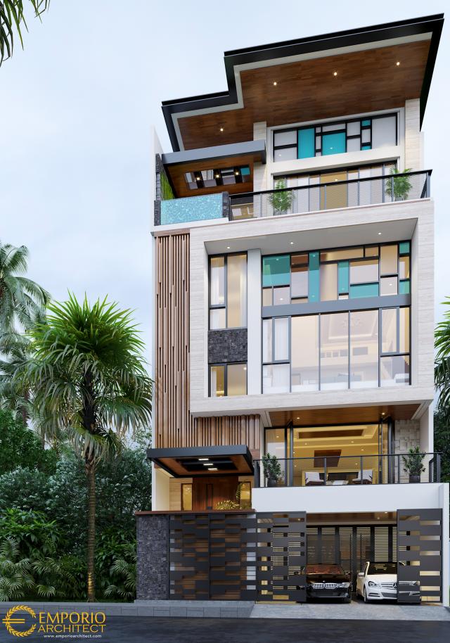 Desain Rumah Modern 3 Lantai Bapak Wempie di  Jakarta Utara