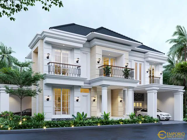 Desain Rumah Classic 2 Lantai Ibu Menik di Jatibening, Bekasi