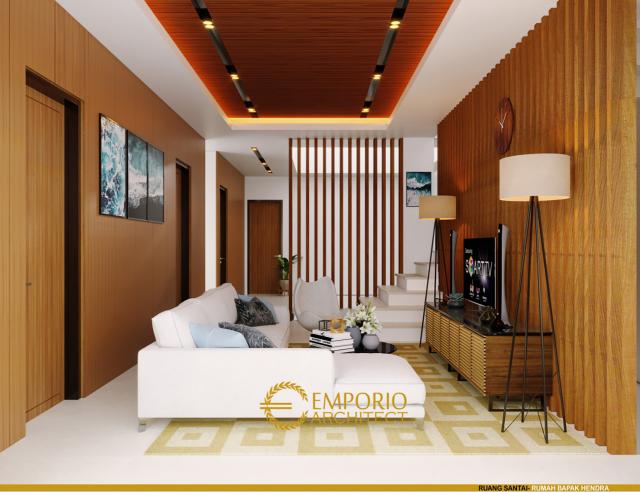 Desain Ruang Santai Rumah Modern 2 Lantai Bapak Hendra di Kediri, Jawa Timur