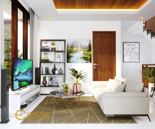 Desain Ruang Keluarga Lantai Atas Rumah Modern 3 Lantai Bapak Adam di Serpong, Tangerang Selatan