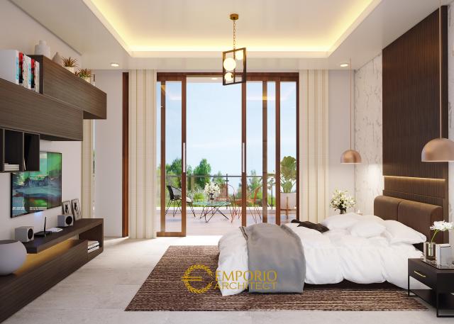 Desain Kamar Tidur Utama Rumah Modern 3 Lantai Bapak Adam di Serpong, Tangerang Selatan