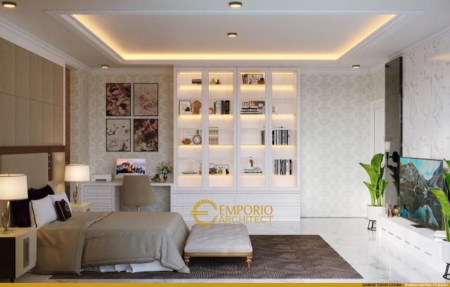 Desain Kamar Tidur Utama Rumah Classic 2 Lantai Bapak Pongky di Solo, Jawa Tengah