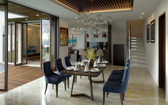Desain Ruang Makan Rumah Villa Bali 2 Lantai Bapak Rio di Ciputat, Tangerang Selatan