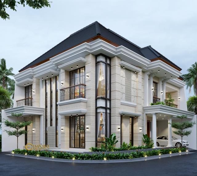 #homeexteriordesign - Mrs. Susan Classic House 2 Floors Design - Tangerang - Code 9938