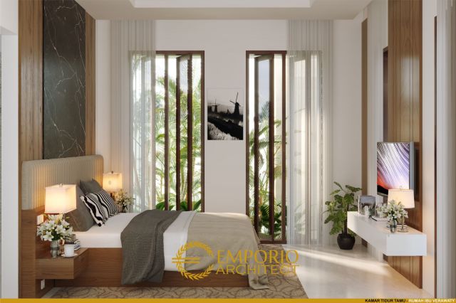 Desain Kamar Tidur Rumah Ibu Verawaty di Tangerang Selatan, Banten