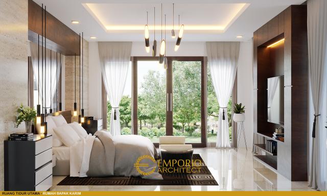 Desain Kamar Tidur Utama Rumah Villa Bali 2 Lantai Bapak Muhammad Karim di Yogyakarta
