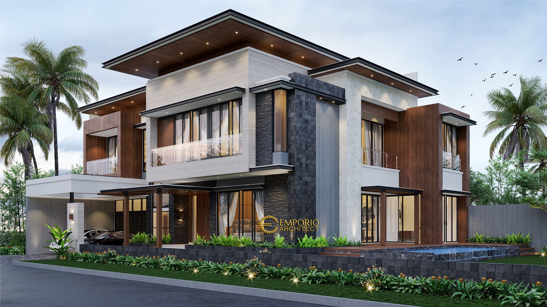 Design Rumah Gaya Villa Bali Bapak Sangging